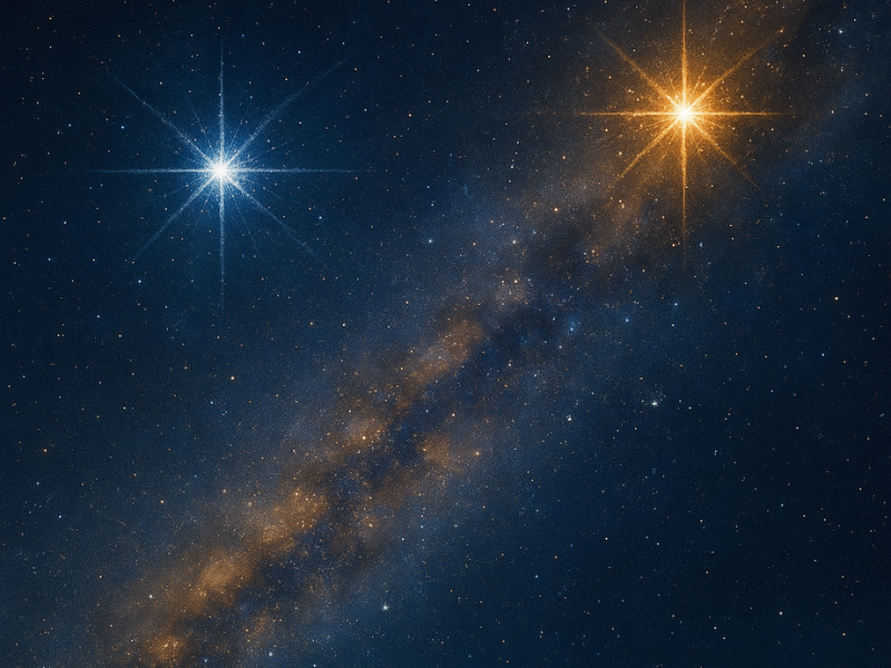 vega y altair brillando en el cielo