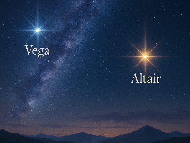 vega y altair separados por la via láctea