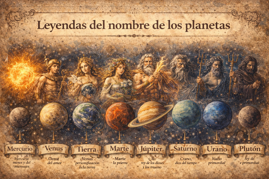 epresentacion del nombre de los planetas
