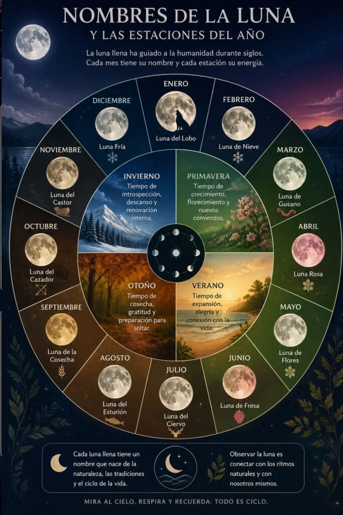 full moon names nombres de la luna llena