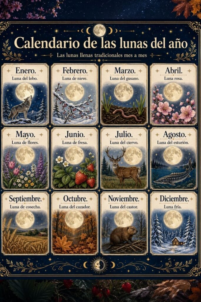 full moon names nombres de la luna llena